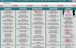 Doral Diabetic Adult Day Care Center Weekly Calendar for March 03 to March 07